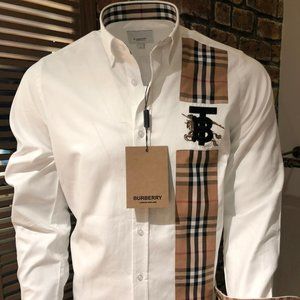 BURBERRY MEN PLAIDS CHECK BUTTON DOWN SHIRT